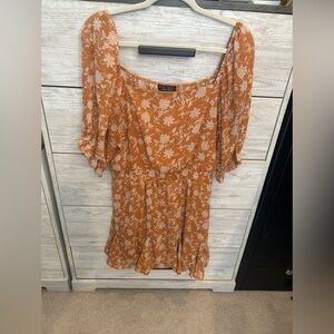 Francesca's Dresses | Francesca's Marigold Floral Godet Dress Size XL